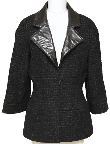 Chanel jacket black tweed - black,